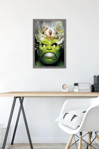 Miniatura 6 de Trends International Marvel Comics - Póster de pared de The Incredible Hulk - Cover #171, 14.725 x 22.375 pulgadas, versión enmarcada de madera