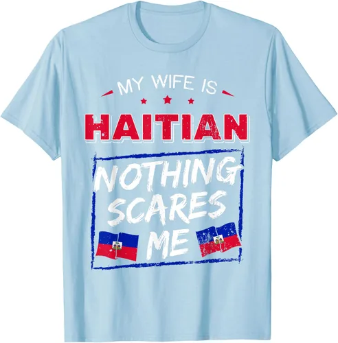 Miniatura 100 de My Wife Is Haitian Republic of Haiti Heritage Roots - Camiseta con bandera, Negro, S