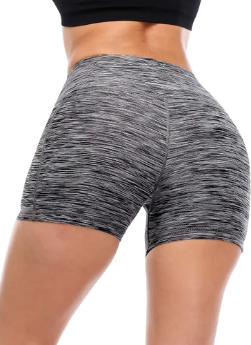 Miniatura 6 de CADMUS Pantalones cortos deportivos de tiro alto para mujer, para yoga, acondicionamiento físico y correr, con bolsillos profundos