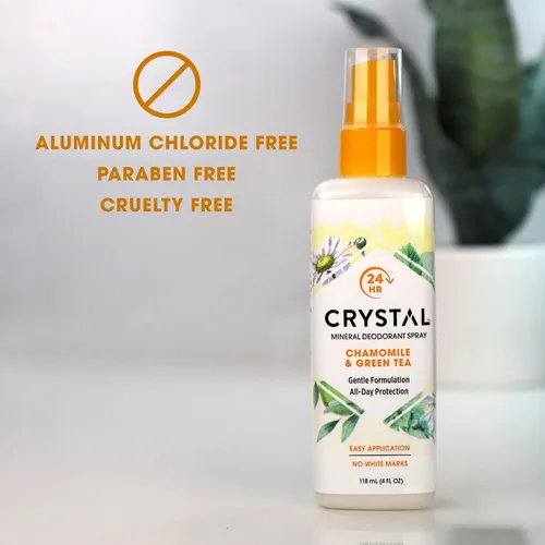 Miniatura 4 de Crystal Desodorant Essence Spray 4 onzas de manzanilla/té verde (4.0 fl oz), el embalaje puede variar