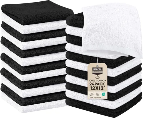 Miniatura 36 de Utopia Towels Juego de paños de algodón 100% hilado en anillo, paños de franela de gama alta, altamente absorbentes y suaves al tacto, paquete