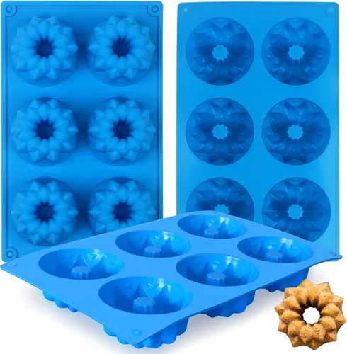 Miniatura 8 de Sidosir Mini molde de tubo acanalado para pasteles, 6 cavidades Heritage, molde de silicona para pasteles familiares, moldes antiadherentes de Tubo