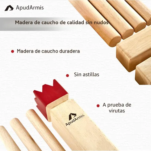 Miniatura 2 de ApudArmis Juego de Patio Kubb, Ajedrez Vikingo Clash Toss Juego de Patio para Exteriores con Estuche de Transporte - Juego de Madera de Goma