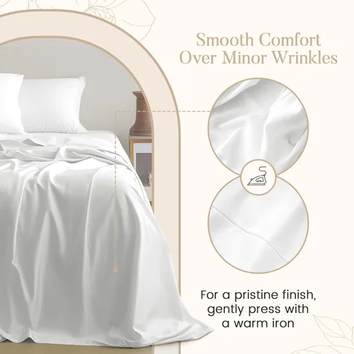 Miniatura 4 de Sábanas Twin XL 100% Algodón Para Cama Twin, Juego de Sábana Bajera Totalmente Elástica y Fundas de Almohada 800TC, Sábanas de Bolsillo Profundo 06