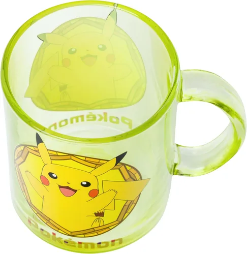 Miniatura 3 de Silver Buffalo - Taza de café de vidrio manchado con diseño de Pokémon con Pikachu, 17.5 onzas
