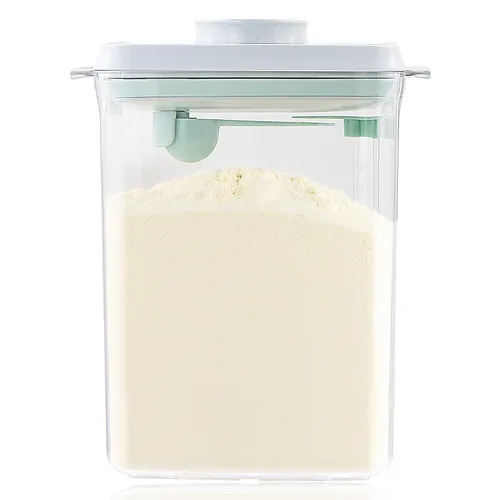 Contenedor de Leche en Polvo para Bebés - Dispensador de Fórmula Hermético de 2300ml con Cuchara y Raspador, Sin BPA, Transparente, 28OZ, 1.76LB, 28