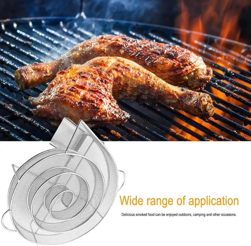 Miniatura 8 de Naysku Generador de humo frío, bandeja para ahumar pellets, ahumador de laberinto para frío, herramientas de cocina de parrilla de acero inoxidable
