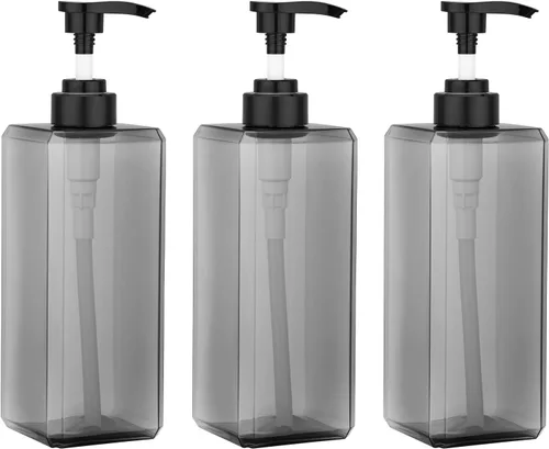 Miniatura 8 de Suream Botellas de prensa de bomba recargables de 9.5 onzas, dispensador de champú y acondicionador de plástico, botella vacía cosmética Azul pavo