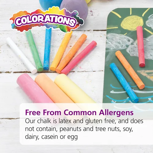 Miniatura 2 de Colorations CNODUST - Tiza de color sin polvo, valor, multicolor, para niños, aula, aprendizaje, dibujo, crear, jugar, no tóxico, 3 pulgadas x 3/8