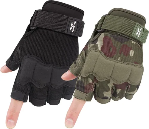 FIORETTO Guantes sin dedos, guantes de medio dedo para conducción, ciclismo, tiro, caza, motocicleta, escalada, trabajo al aire libre 215801
