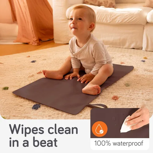 Miniatura 3 de Baby Uma Cambiador de bebé de cuero vegano - Cambiador impermeable y lavable, XL para bebés en crecimiento, no tóxico, sin plomo y sin ftalatos, se