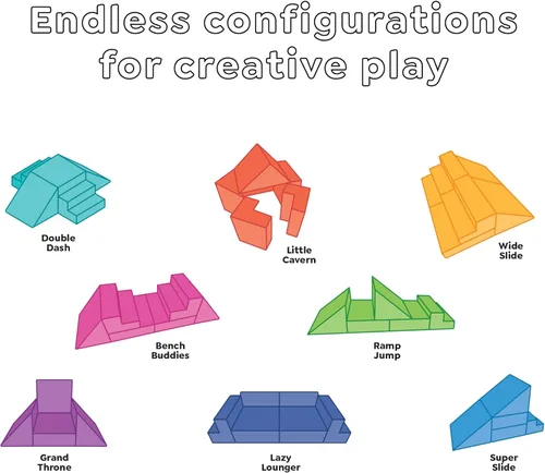 Miniatura 3 de Sofá de Juego para Niños y Pequeños de Yourigami, Juego de Sofás para Sala de Juegos, Diseño Modular Duradero, Gris Montaña
