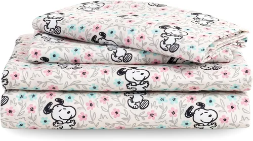Miniatura 19 de Berkshire Blanket Peanuts® - Juego de sábanas para niños, tamaño individual, 3 piezas, lindo personaje Snoopy impreso, sábanas de microfibra suave