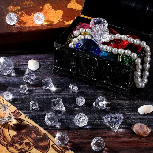 Miniatura 3 de 100 piezas de relleno de jarrón de diamantes para decoración de manualidades, diamantes falsos de varios tamaños, gemas acrílicas de cristal