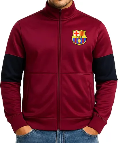 Miniatura 13 de Icon Sports Chaqueta deportiva de fútbol con licencia oficial del FC Barcelona, unisex para adultos