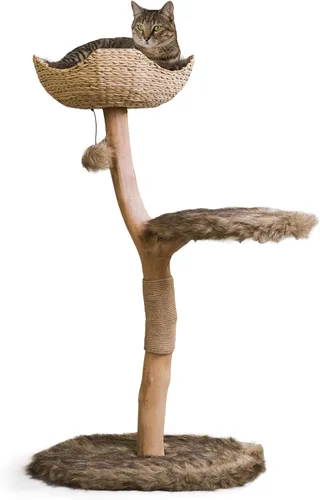 Torre de Árbol de Gato de Madera, Condominio de Gato de Rama Única Moderna, Árbol de Gato de Madera, Escalada para Gatos, Muebles para Gatos, Regalo