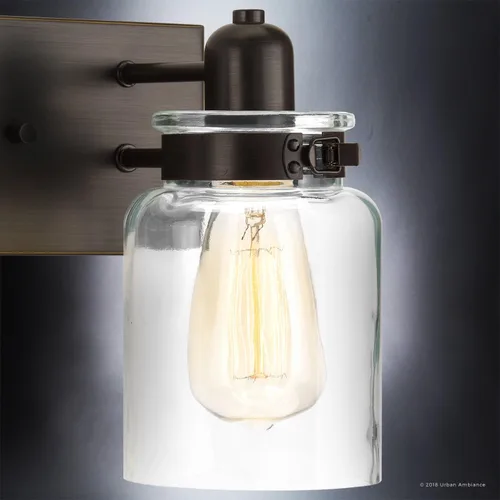 Miniatura 3 de Urban Ambiance Lámpara de tocador de baño moderna de lujo, tamaño grande: 8.625 pulgadas de alto x 30.25 pulgadas de ancho, con elementos