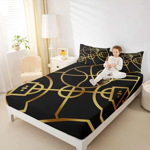 Miniatura 20 de Sábana bajera de galaxia tamaño individual, juego de ropa de cama con purpurina degradado para niños, niñas, niños y mujeres, decoración
