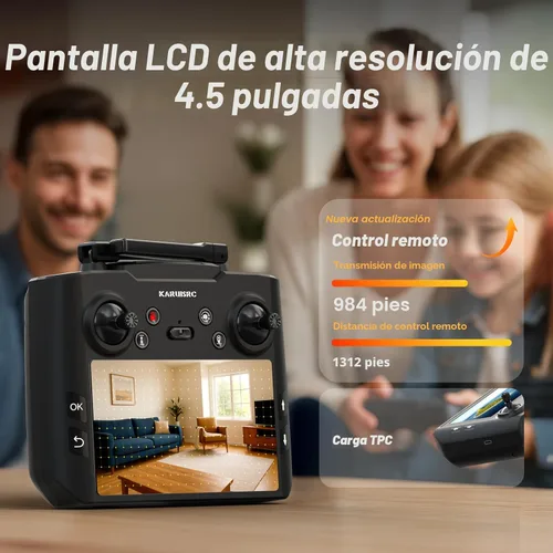 Miniatura 2 de Drone GPS FPV con cámara EIS para adultos, pantalla LCD de 4.5 pulgadas en el controlador, pista al con GPS profesional, sígueme, retorno Gris