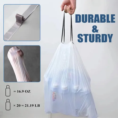 Miniatura 4 de Bolsas de basura pequeñas de 4 galones - Bolsa de basura con cordón de 4 galones, bolsas de basura pequeñas individuales sin perfume, forros