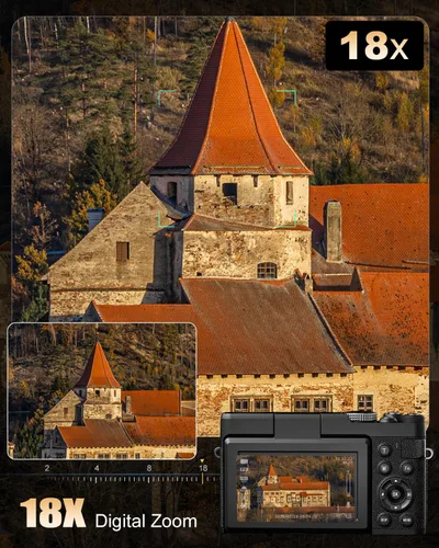 Miniatura 3 de NBD Cámara digital 5K 64MP para fotografía con zoom de 18X, cámara de enfoque automático para vlogging mejorada 2026, cámaras digitales de apuntar