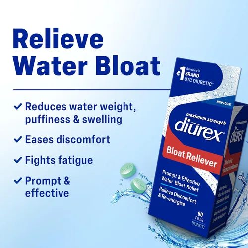 Miniatura 10 de Diurex Pastillas de agua ultra reenergizantes - Alivia la hinchazón de agua - Siéntete mejor y menos pesado - 80