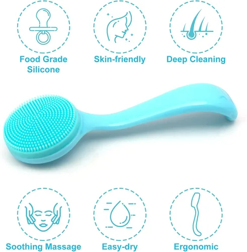 Miniatura 7 de HINZIC Cepillo de limpieza facial manual de silicona, respetuoso con la piel, impermeable, limpiador exfoliante para puntos negros, eliminación