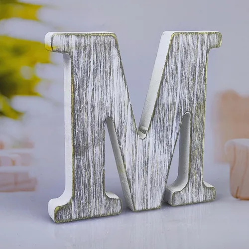 Letras de madera rústica sin terminar de 6 pulgadas para decoración de pared, letras decorativas de pie en rodajas, decoración de tablero para