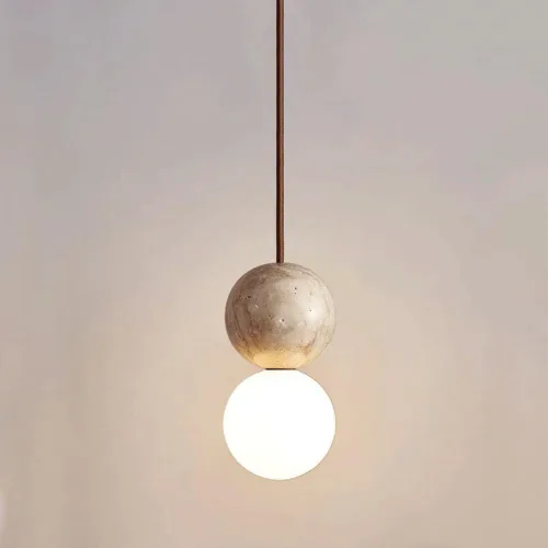 Mini lámpara colgante de piedra natural para dormitorio, lámpara colgante de travertino amarillo Wabi-Sabi japonés, lámpara colgante colgante de