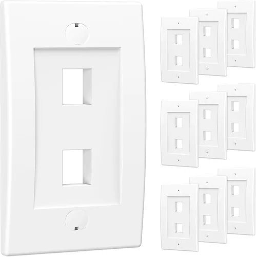 [UL Listed] Cable Matters - Placa de pared en blanco para toma trapezoidal, Blanco