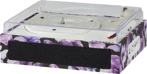 Miniatura 11 de Crosley CR6041A-BF Fusion - Juego de tocadiscos Bluetooth de 3 velocidades y estuche de transporte para registros, azul floral