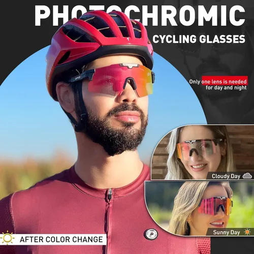 Miniatura 2 de KAPVOE Gafas de ciclismo fotocromáticas Gafas de sol deportivas de bicicleta de montaña Gases transparentes MTB Gafas hombres mujeres Bicicletas