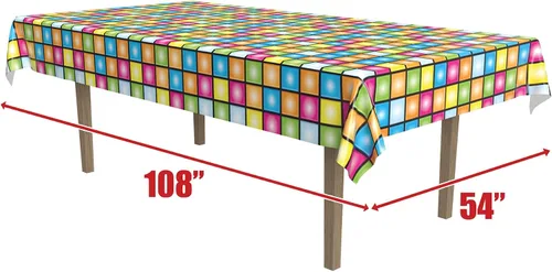 Miniatura 2 de Beistle Mantel de discoteca, 54 x 108 pulgadas, mantel de plástico, mantel rectangular, fundas para fiestas, decoraciones de fiestas, temas groovy