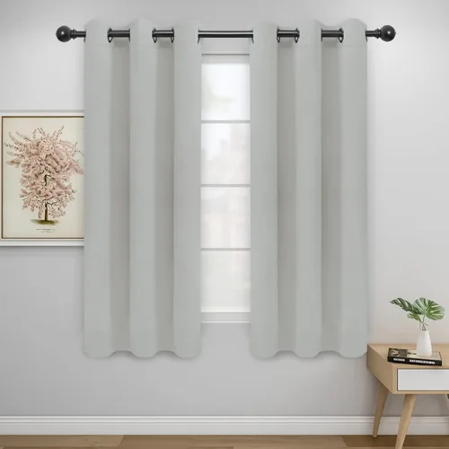 Miniatura 20 de Easy-Going - Cortinas opacas para dormitorio, aislamiento térmico sólido con ojales, cortinas de ventana para reducción de ruido, cortinas