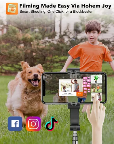 Miniatura 3 de hohem iSteady Q - Estabilizador de cardán para smartphone, trípode para selfie stick de 1 eje con seguimiento facial, rotación de 360°, trípode
