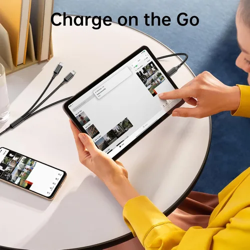 Miniatura 5 de Cable de carga múltiple, paquete de 2 cables de carga multiteléfono de 4 pies, trenzado, universal, 3 en 1, cable de carga extra largo múltiple USB