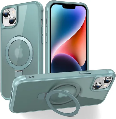 Miniatura 11 de CHAOFEnG Funda magnética compatible con iPhone 11 con soporte, prueba de caídas de grado militar, compatible con imán, anillo translúcido, parte