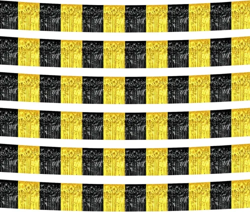 Miniatura 9 de Pack de 6 Guirnaldas de 10 Pies de Flecos de Aluminio con Serpientes de Oropel Bandera Colgante de Pared Telón de Fondo Bandera para Flotas
