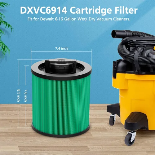 Miniatura 6 de DXVC6914 - Filtro de cartucho de repuesto compatible con aspiradora DeWalt DXV06P DXV09P DXV10P DXV10PL DXV10SA DXV12P DXV14P DXV16P para aspiradora