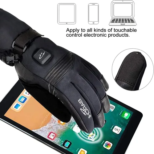 Miniatura 3 de Guantes calefactables para hombres y mujeres, calentadores de manos de invierno 7.4V, batería recargable, eléctricos, pantalla táctil, resistente al