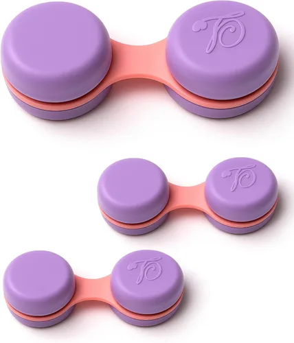 Miniatura 2 de SPORTS WORLD VISION Funda para lentes de contacto azul macarrón de 3 piezas Soporte para lentes de contacto compacto, portátil y a prueba de fugas