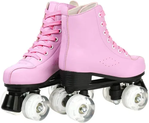Miniatura 6 de XUDREZ Roller Skates for Women Men Cozy PU Leather High-top Roller Skates for Beginner Double-Row PU Wheels, Professional Indoor Outdoor Roller