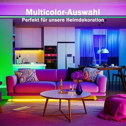 Miniatura 5 de Luces LED para dormitorio con alimentación USB, tiras de luz LED Bluetooth de 32.8 pies, aplicación inteligente y control remoto, IP65 resistente al