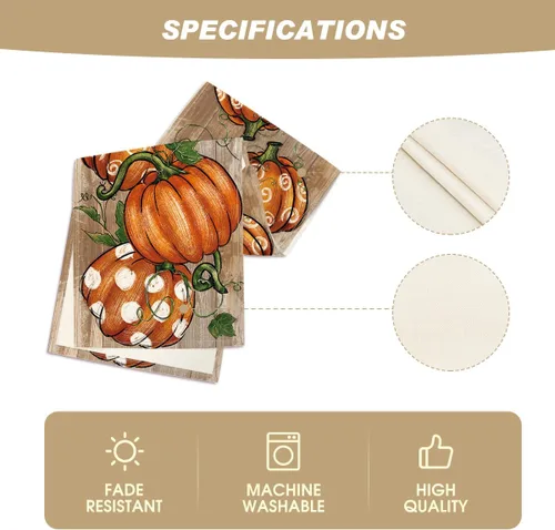 Miniatura 5 de Artoid Mode Camino de mesa de otoño de madera de vid de 210 GSM, diseño de lunares, decoración de mesa de comedor de cocina de otoño para decoración