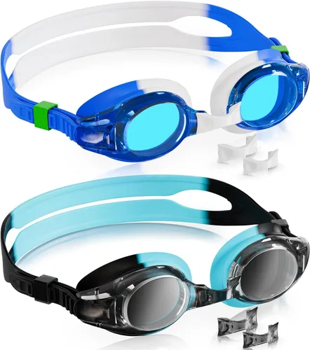 Miniatura 13 de Aegend - Paquete de 2 gafas para niños, gafas de natación para niños de 4 a 16 años, niños y niñas jóvenes, gafas de piscina antivaho, impermeables