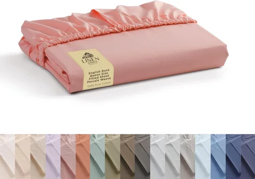 Miniatura 39 de Sábana bajera de 100% algodón percal, tamaño King, verde salvia, 1 sábana bajera con bolsillos profundos, ropa de cama fresca y resistente, 78 x 80