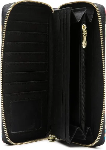 Miniatura 24 de Cartera de mano para mujer, estilo bohemio, con RFID, elegante, espaciosa con correa para viajes, capacidad para tarjetas, teléfono, dinero