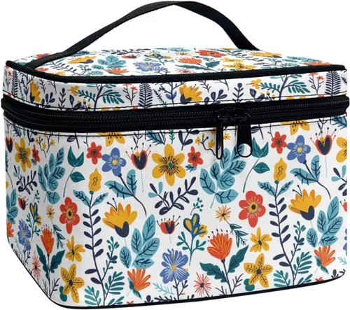Miniatura 28 de JoyLamoria Bolsa de Maquillaje Portátil Bolsa de Cosméticos de Viaje Bolsa de Maquillaje con Gran Capacidad Bolsa con Cremallera, Aztec Southwestern