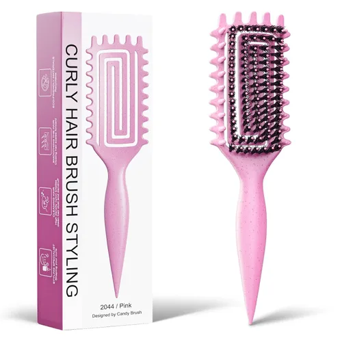 Miniatura 17 de Cepillo para definir rizos para cabello grueso y en bucles, cepillo de cerdas firmes TPEE para desenredar rizos gruesos 4A–4C, cepillo de dientes