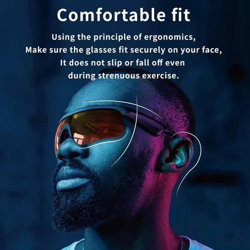 Miniatura 8 de Gafas de sol polarizadas Bluetooth deportivas, ciclismo, correr, para hombres y mujeres, UV400 con Bluetooth envolventes con altavoces HD abiertos